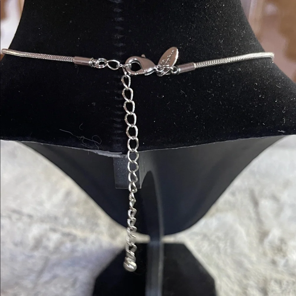 Lia Sophia Silver Necklace with Turquoise Pendant - Picture 3 of 4